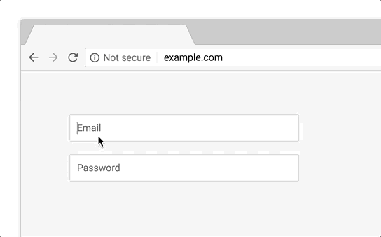 Entering data into forms will show as Not secure