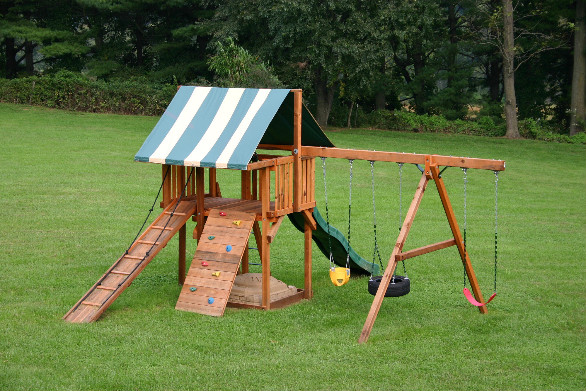 Climbing frame and swing set