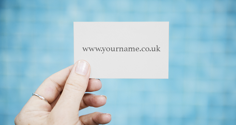 Card featuring an example domain name