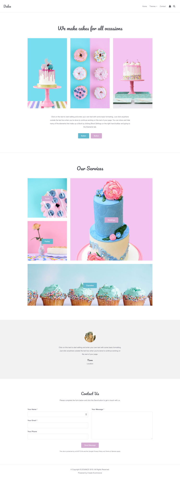 Dulce Cake Website Template