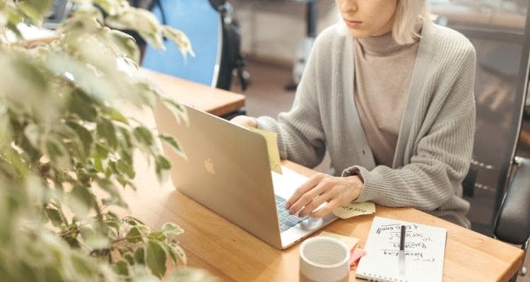 A person working at their desk 