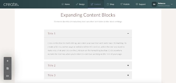 Expanding Content Blocks