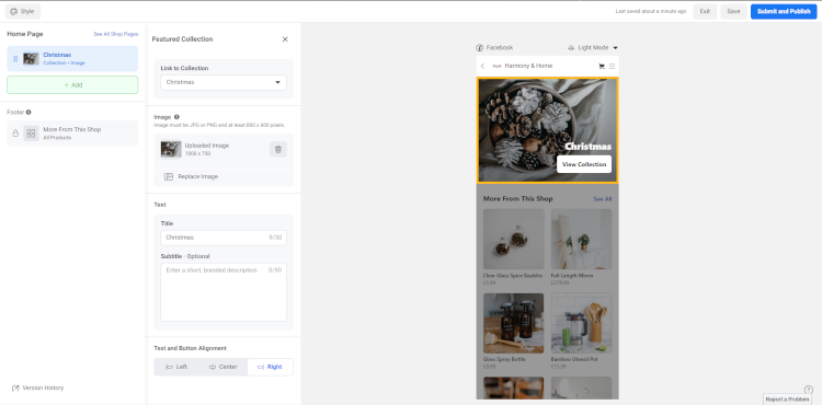 Configuring your Facebook Shop Collections
