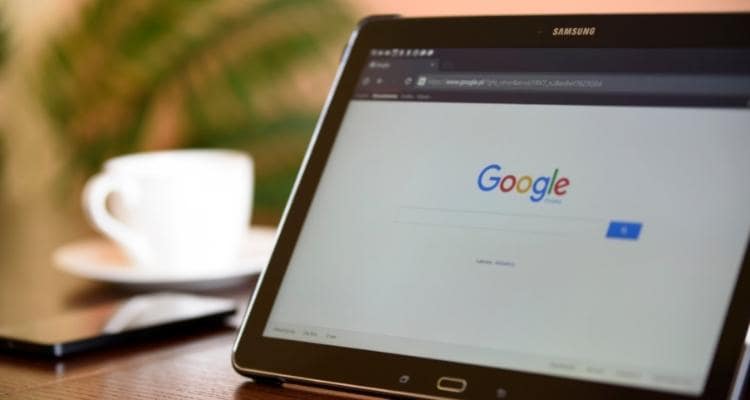 Google's Search Engine open on a laptop 
