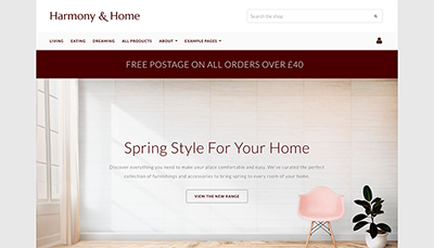 Harmony & Home Spring Home Page Example