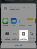 iOS Add to home button