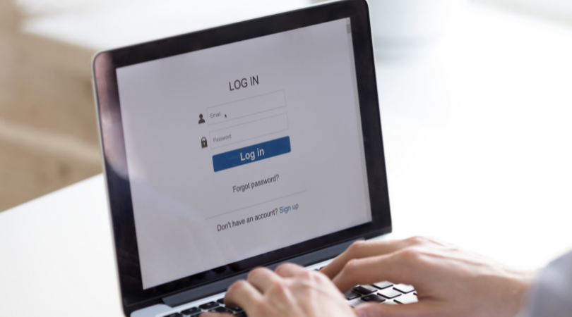A person about to enter their login details
