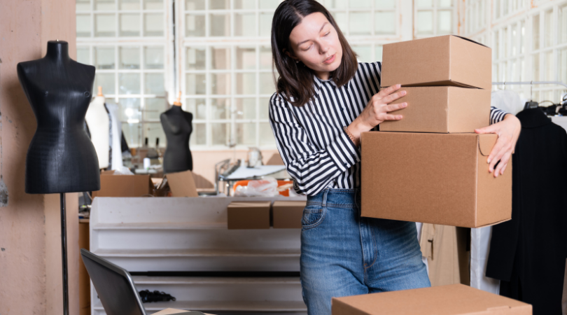 A person handling their supplier deliveries