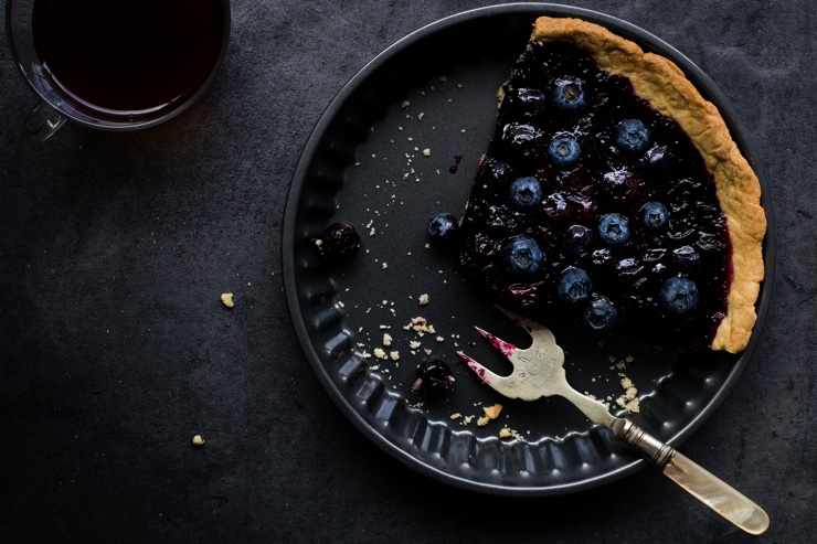 Stock photo of a blueberry pie
