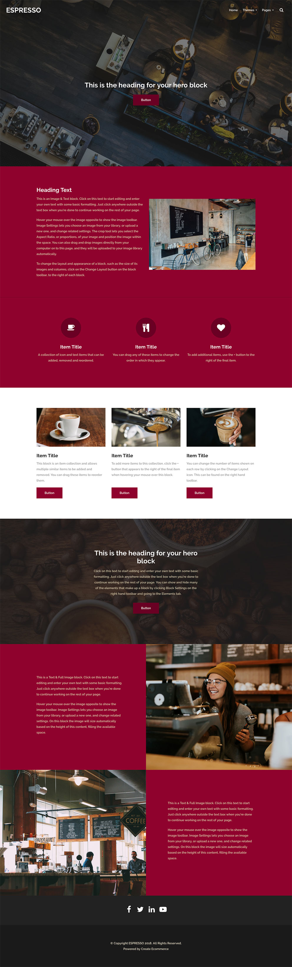 Espresso Website Theme Preview