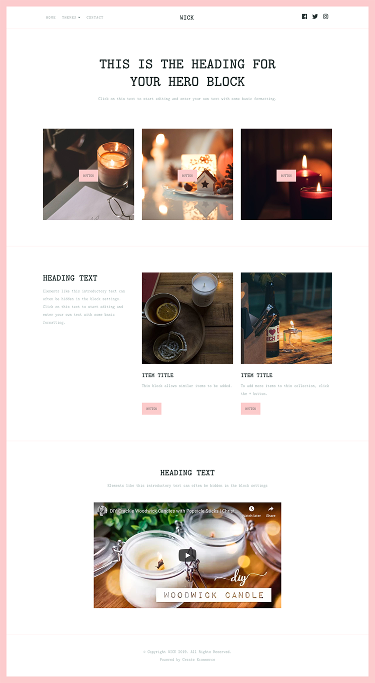 Wick Craft Website Template