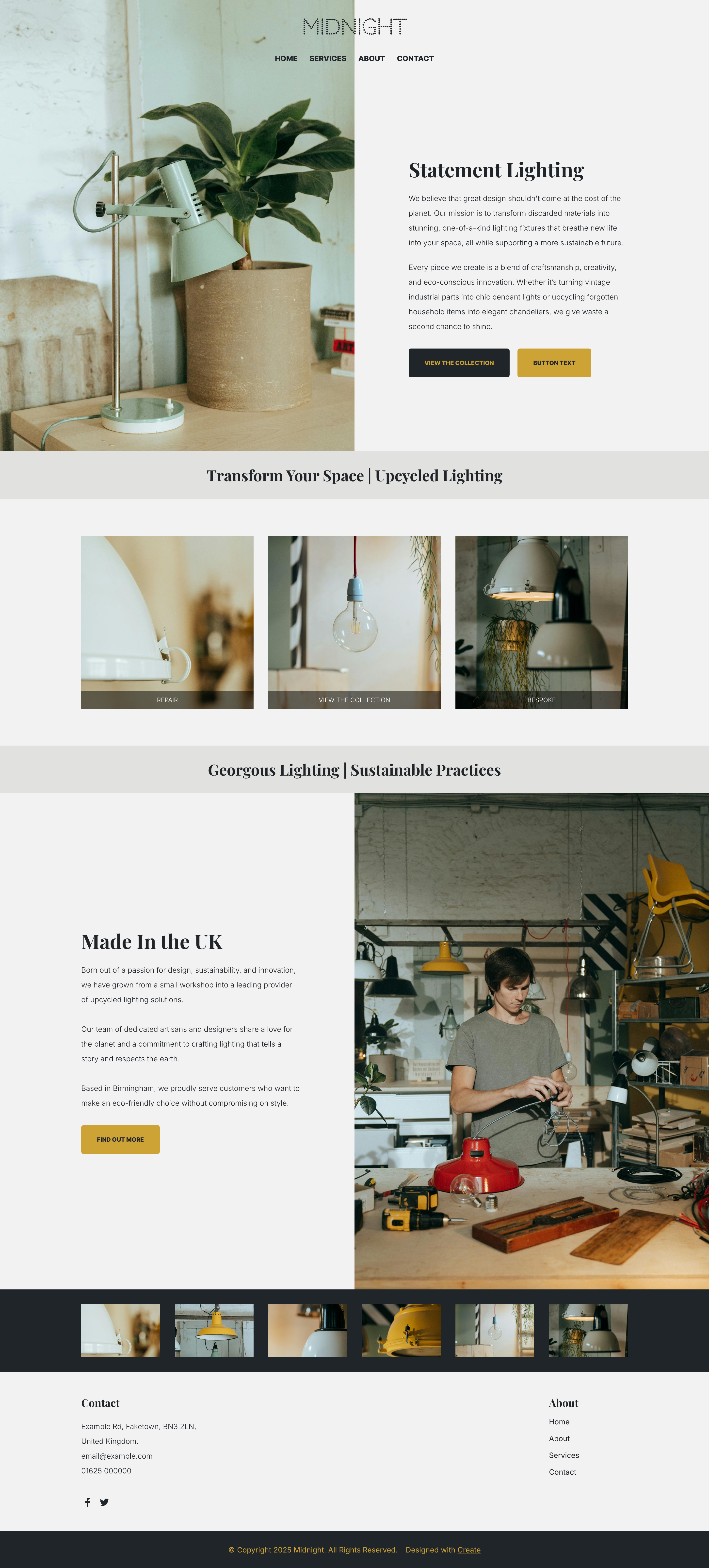An overview of Create's Midnight template