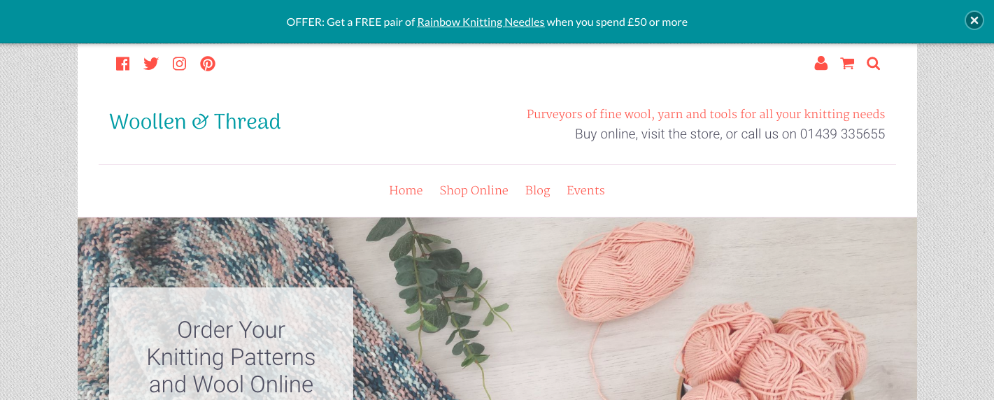 A banner promoting a free gift on a website