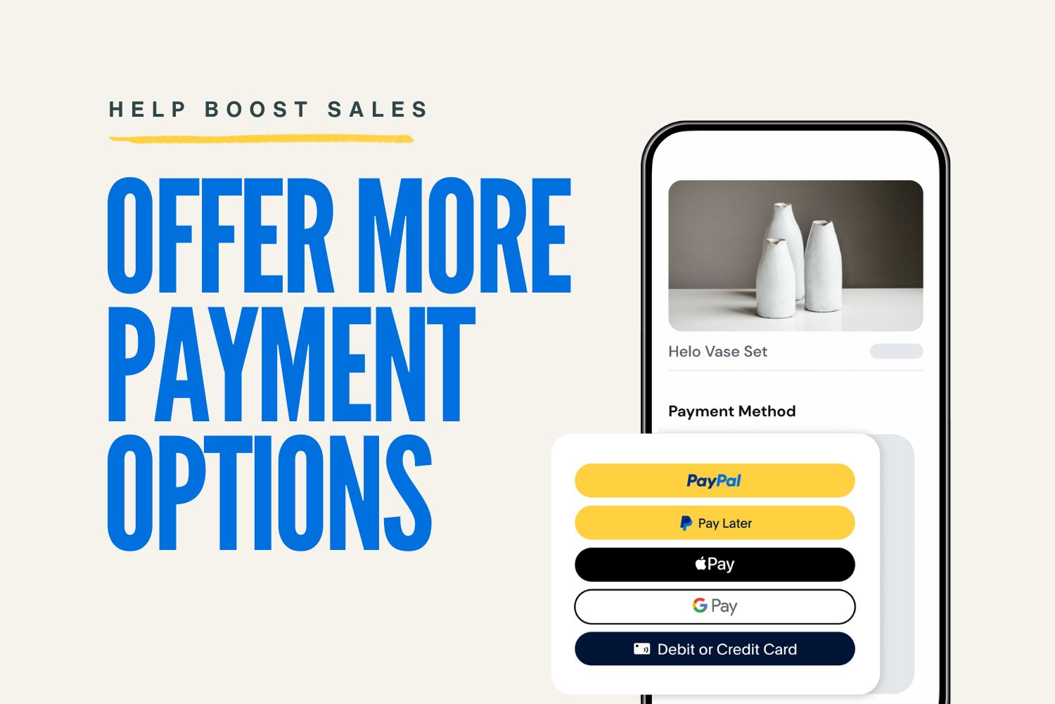 Offer more payment options to help boost sales
