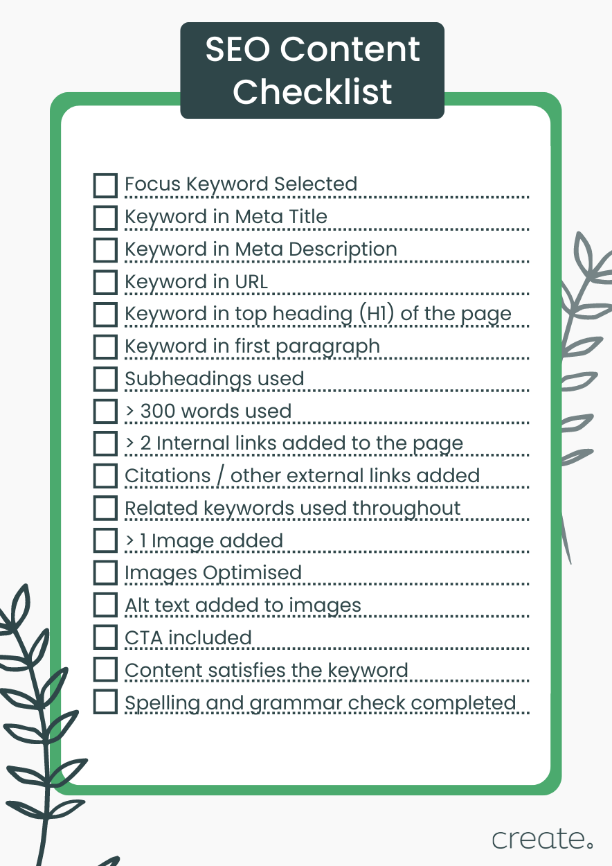 Download the SEO Content Checklist