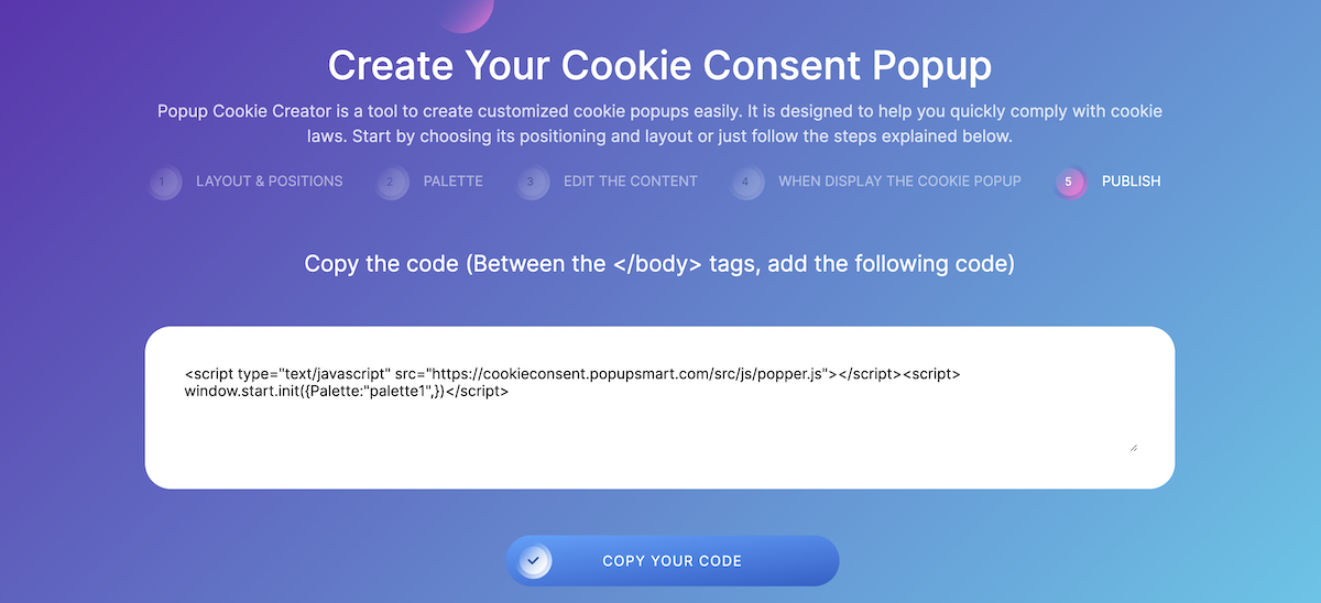 Popupsmart Cookie Consent html code