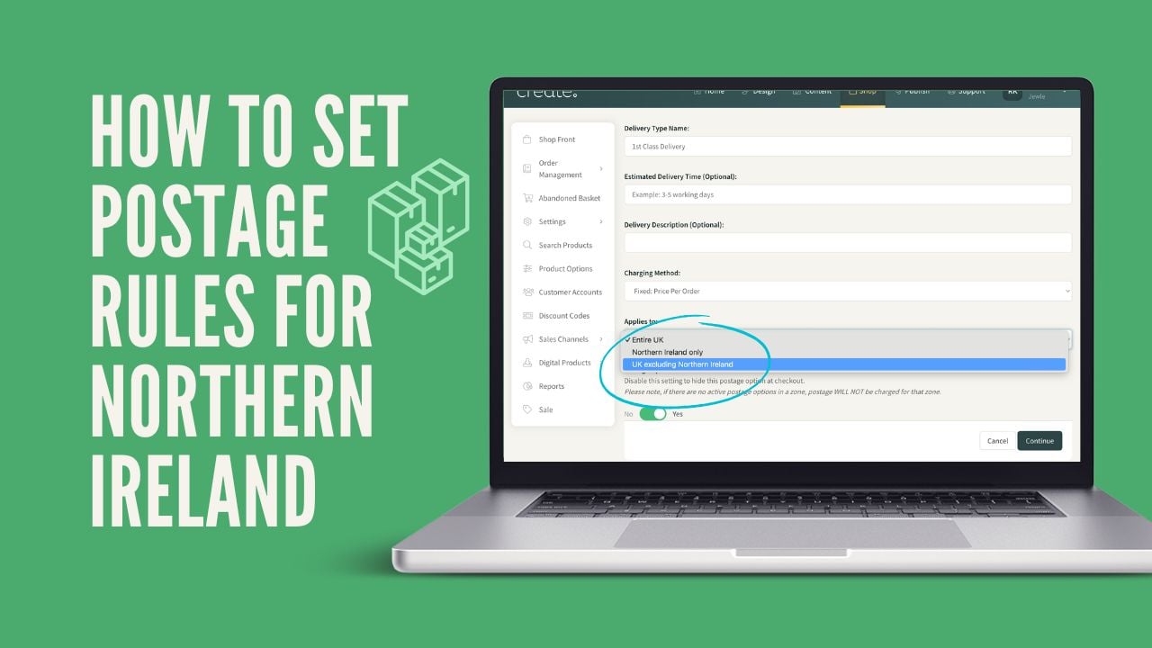 How to setup Northern Ireland Postage in your online store